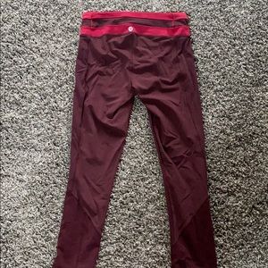Cropped Maroon Lululemon leggings